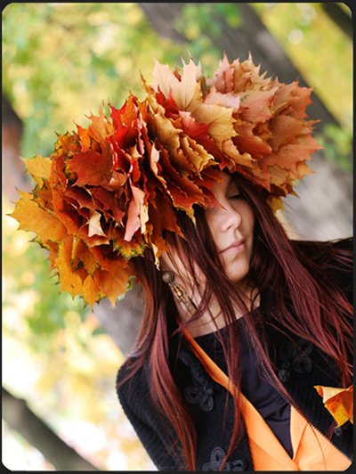 Autumn, Herbst, Осень, венок, богиня, Altar