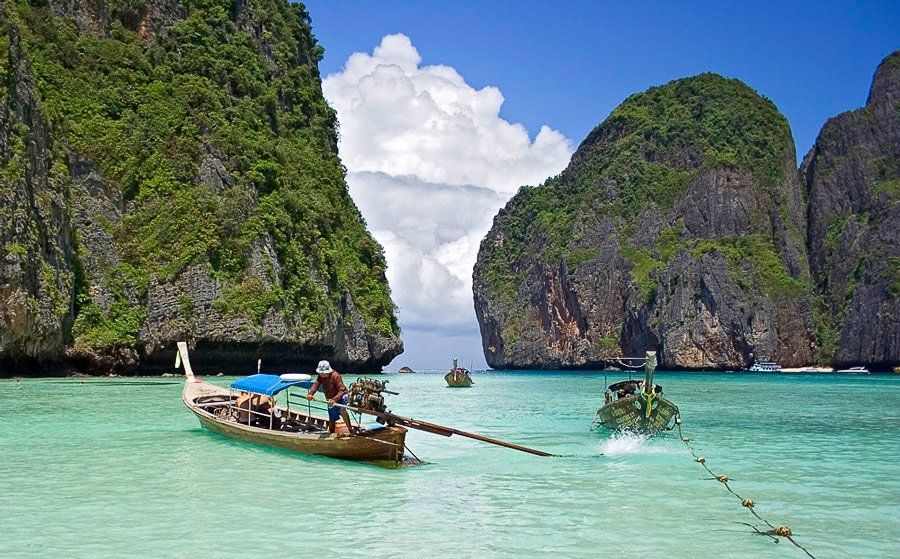 Таиланд, остров, лагуна, Андаманское, море, beach, пляж, boat, Phi Phi Leh, Братаев Юра (Brat)