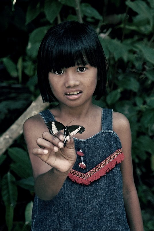 девочка, бабочка, филиппины, fotomafia