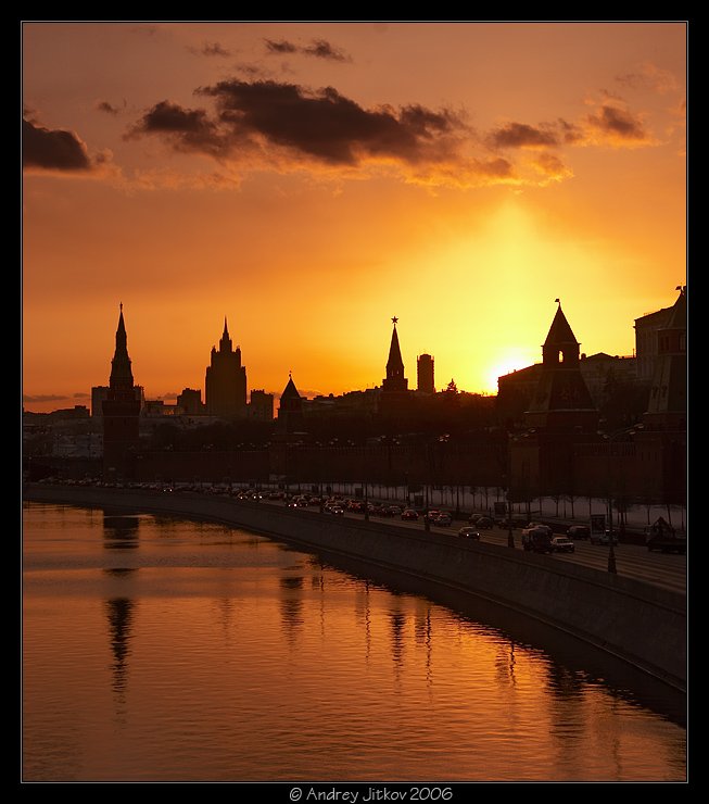москва, кремль, река, закат, вечер, photohunter, Андрей Житков