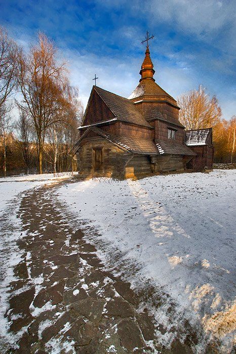 храм, дорога, снег, Марк Пономаренко