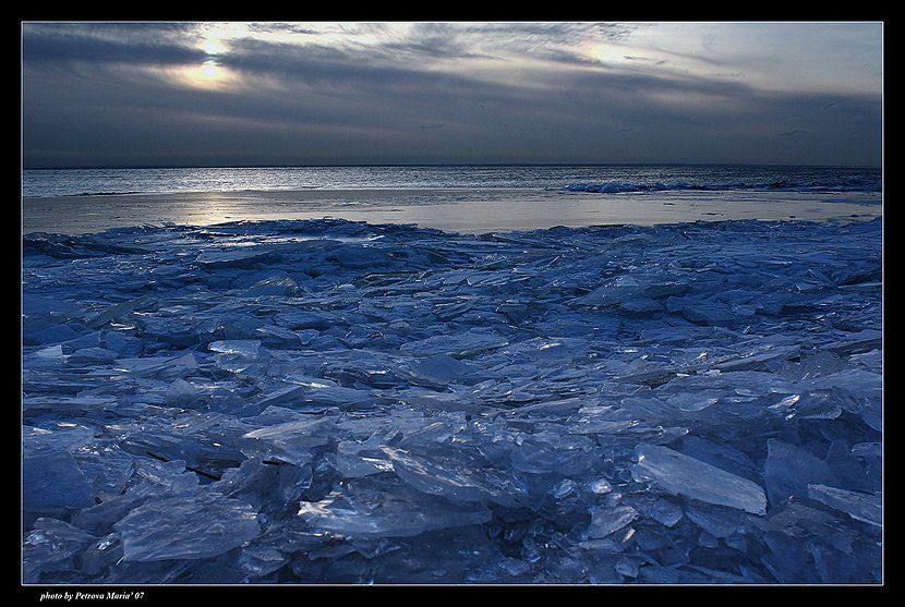 лед, залив, парк, Петрова Мария