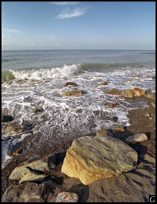 Море, утро, пена, волны, камни, берег, Утриш, конец сентября, Gorshkov Igor_Feanorus