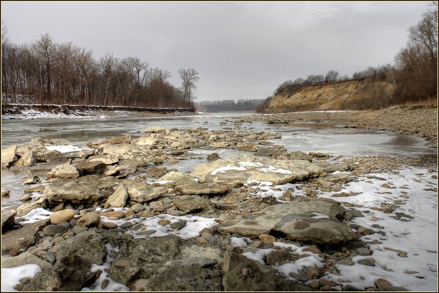 река, Белая, дно, зима, северный, кавказ, Alex Sheptl