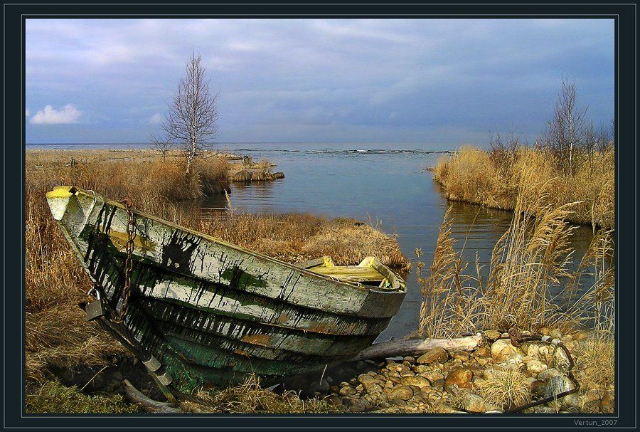 Байкал,осень,вода,небо,шторм,непогода,бухта,лодка, Игорь Глушко