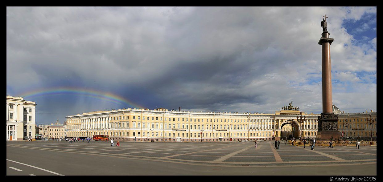санкт-петербург, питер, дворцовая, александрийский столб, радуга, небо, photohunter, Андрей Житков