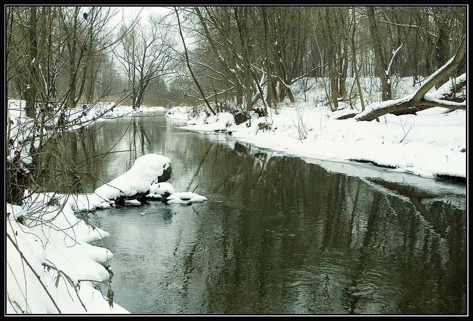 река , снег  , деревья, Алексей