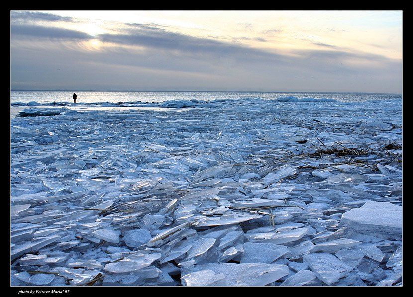 лед, залив, парк 300-летия, Петрова Мария