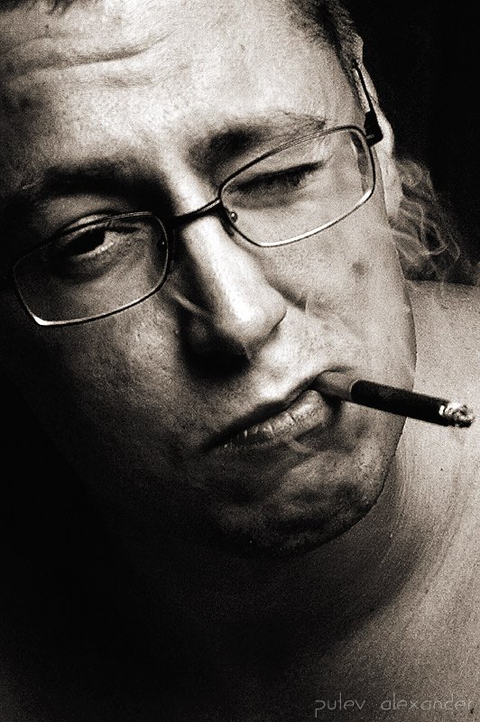 мужчина,сигарета,дым,табак,вред,никотин,привычка, Александр Путев