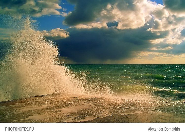 море, волна, небо, пейзаж, природа, Кубань, Черное море, PHOTONOTES.RU, Alex Domakhin