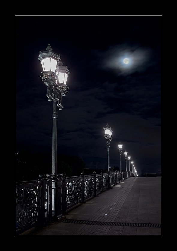 ночь, улица, фонарь, луна, i_go, i_GO
