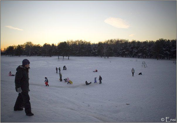 горка, лес, дети, Энси