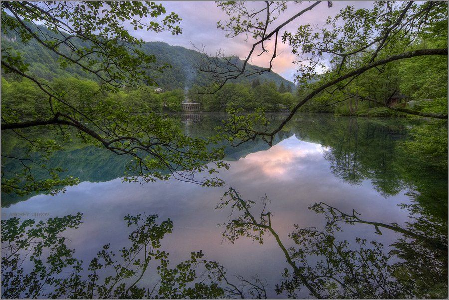 кавказ, голубые озёра, вечер, закат, пейзаж, Андрей Житков