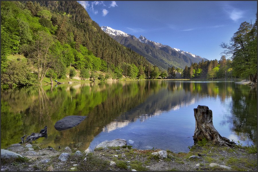 кавказ, горы, озеро, пейзаж, черное, Андрей Житков