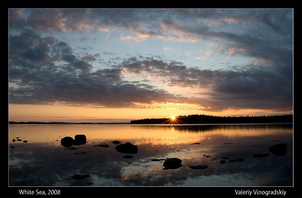закат море камни солнце вечер, Виноградский Валерий