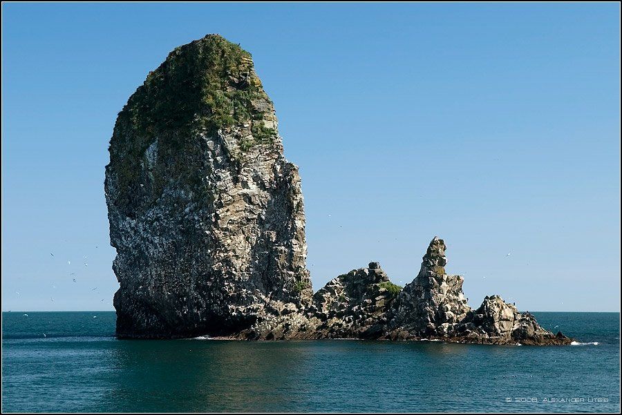 остров скала кекур птичий базар океан море камчатке, Александр Лицис