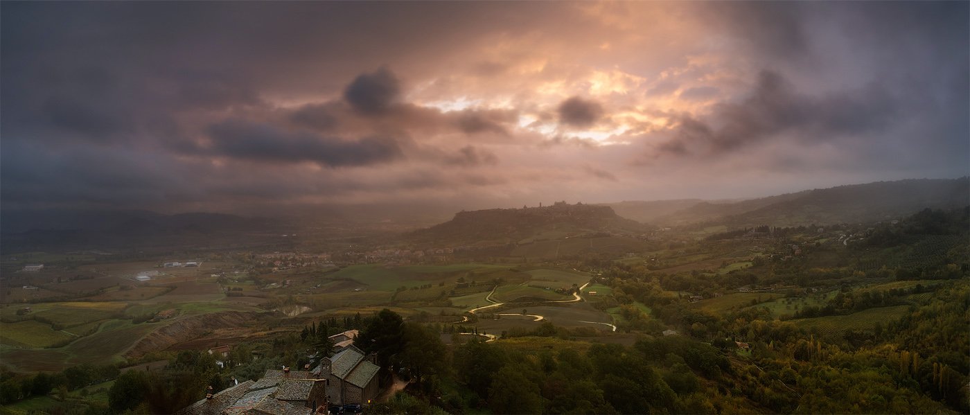 italy, tuscany, orvieto, sunrise, rain, Сергей Лукс