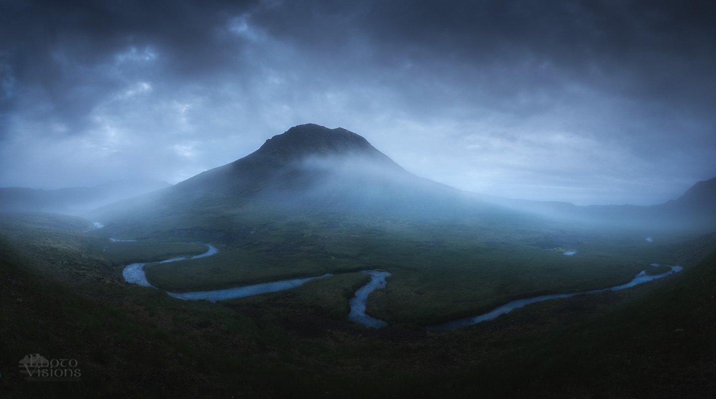 iceland,mountain,summer,night,fog,foggy,dark,nature,landscape,, Adrian Szatewicz