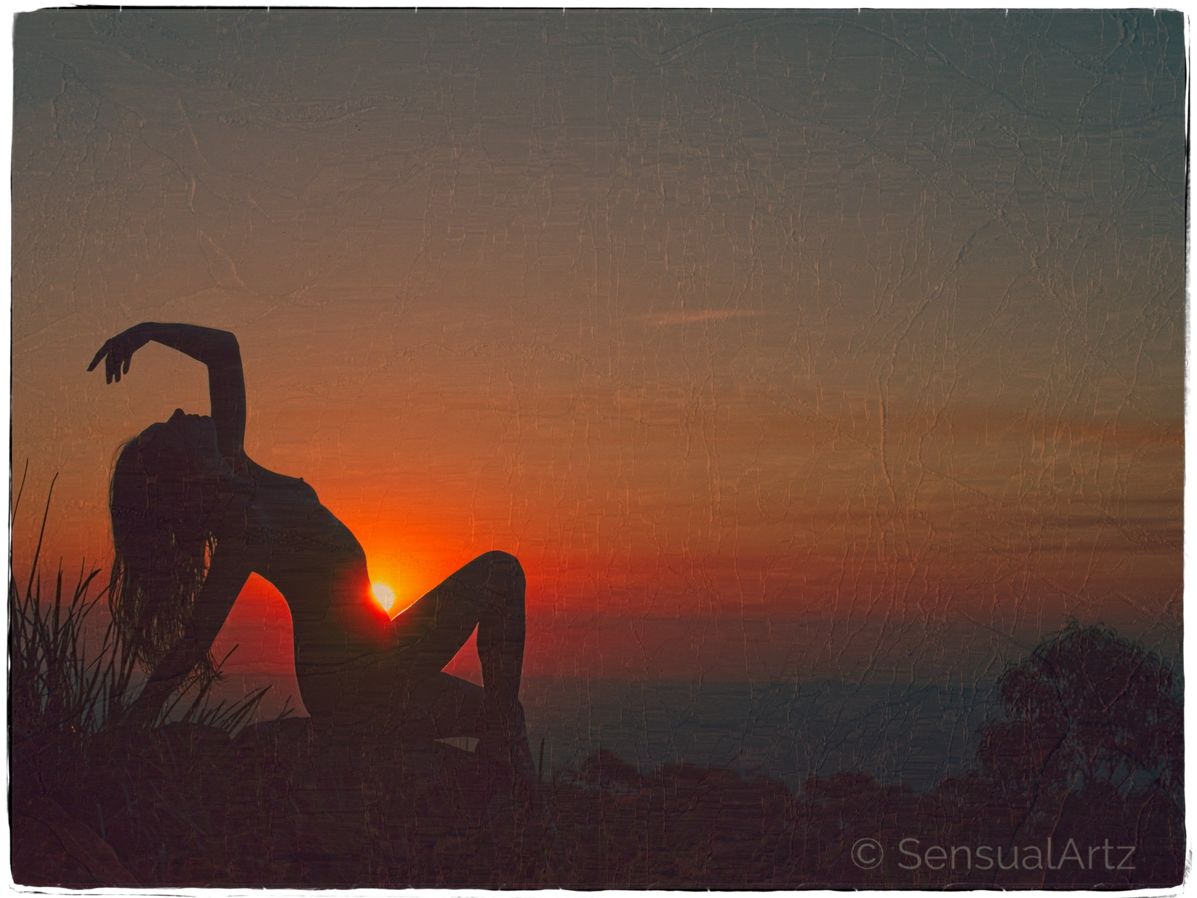 female, woman, nude, sunset, silhouette, Gary Rogers