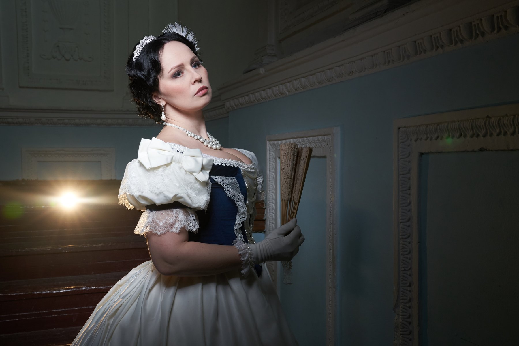 девушка, красивая, 19 век, история, историческая реконструкция, платье, образ, белый, Дарья Комарова