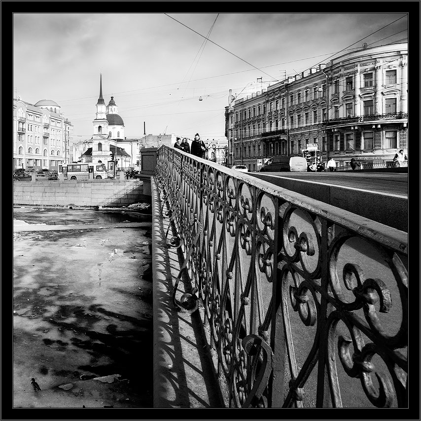 петербург, центр, фонтанка, мост, чб, квадрат, Kirill Shapovalov
