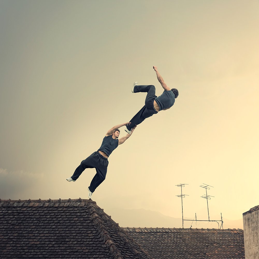 high, building, roof, extreme, manipulation, photoshop, tutorials, psd, jump, gravity, clouds, sky, light, Caras Ionut