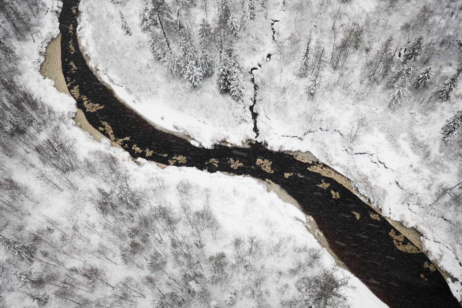 река, снег, зима, природа, Андрей Снегирёв