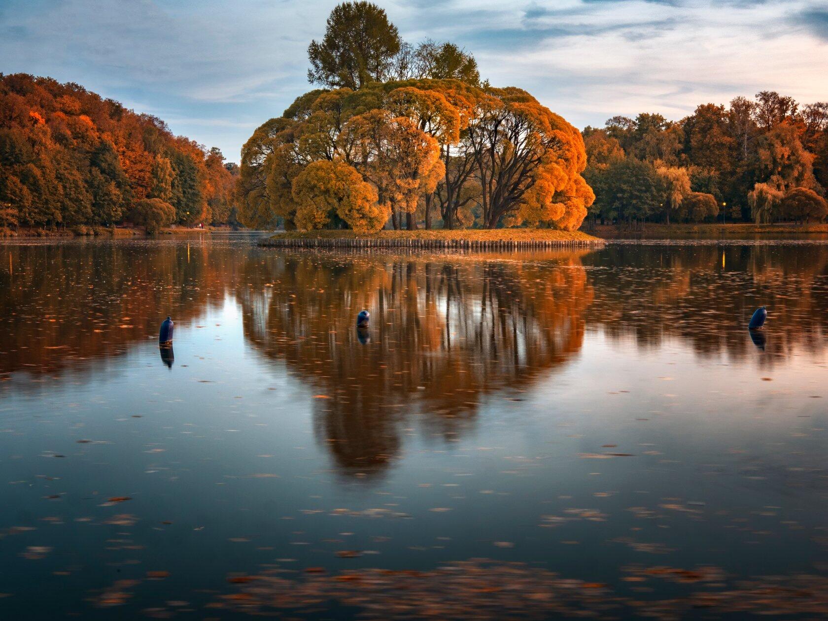 осень,пруд,отражение,листва,парк, Павел Ныриков