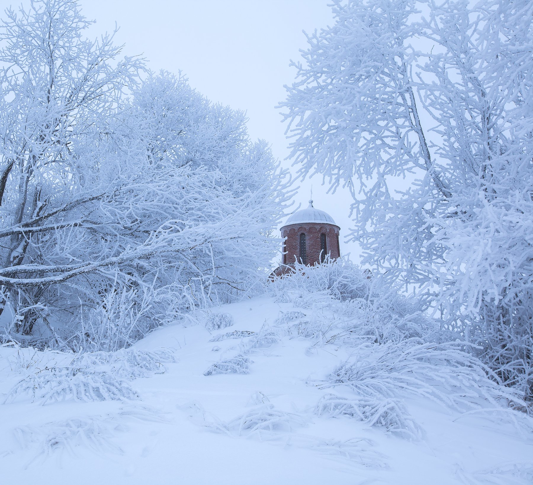 зима, церковь, снег, Антон Кононов