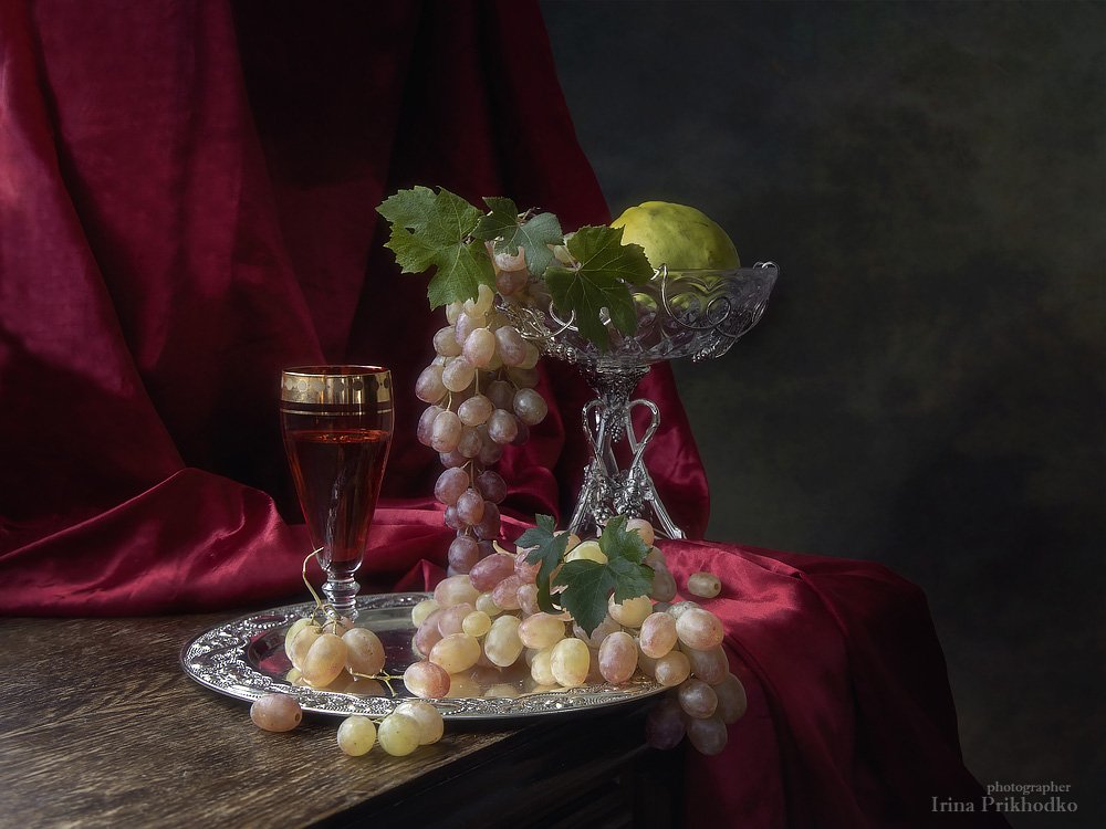 натюрморт, винтажный, виноград, вино, интерьер, художественной фото, Ирина Приходько