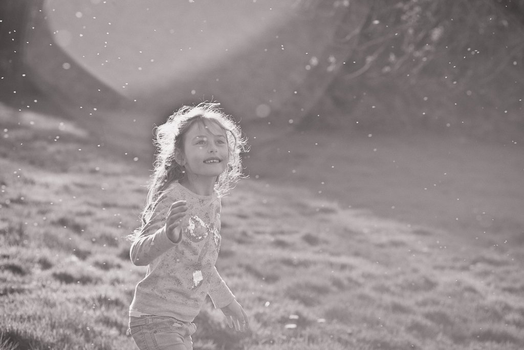 Black and white, Child, Portrait, Sunset, Simona Reinyte