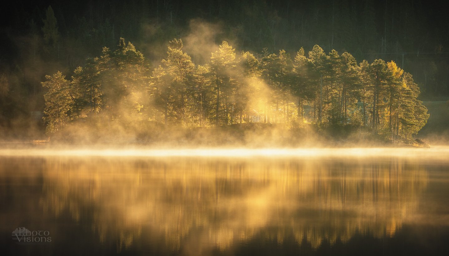 island,lake,norway,fog,morning,mist,misty,autumn,autumnal,, Adrian Szatewicz