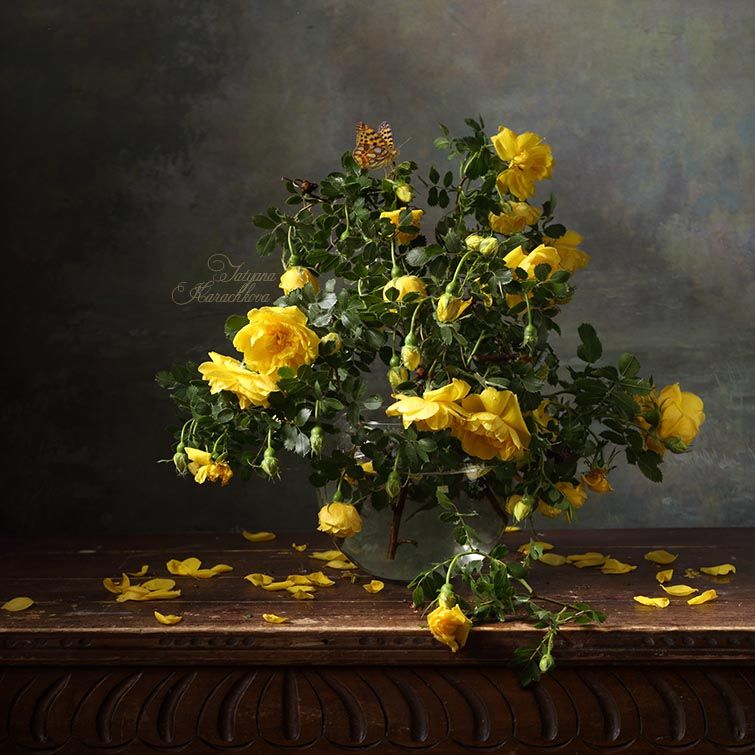 натюрморт, цветы, розы, осень, Tatyana Karachkova