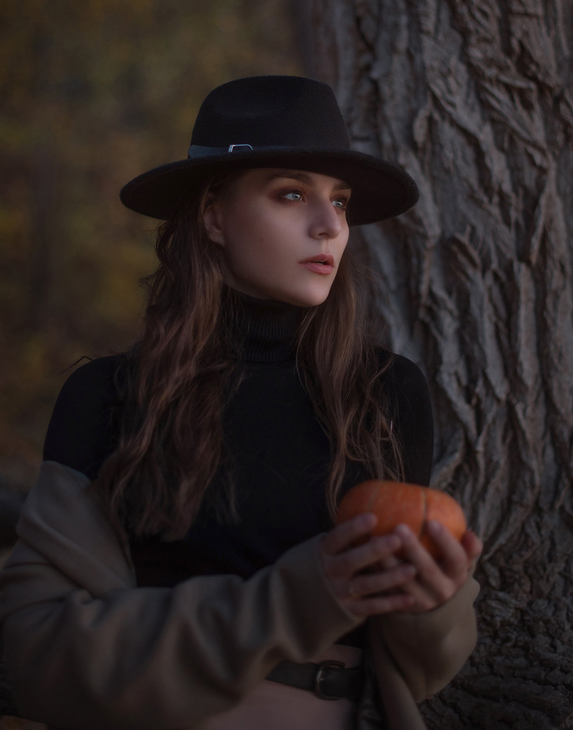 хэллоуин, девушка, осень, шляпка, модель, шатенка, красавица, Екатерина Лобанова