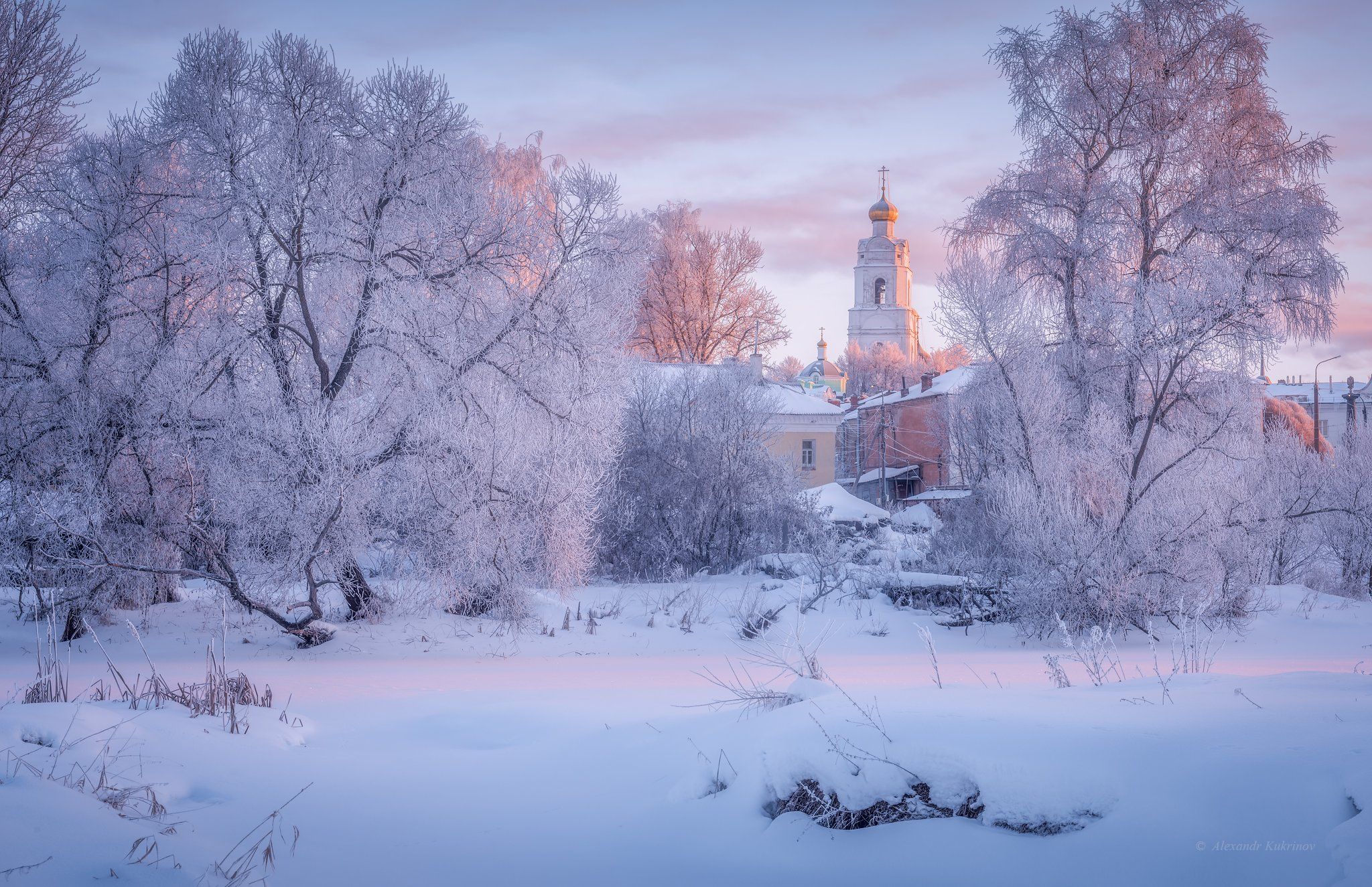 зима, утро, рассвет, пейзаж, вязьма, Александр Кукринов