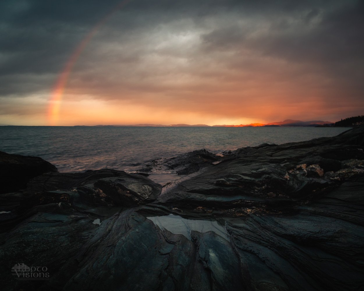 sunset,sea,rainbow,norway,fiord,fjord,shoreline,coast,sky,, Adrian Szatewicz