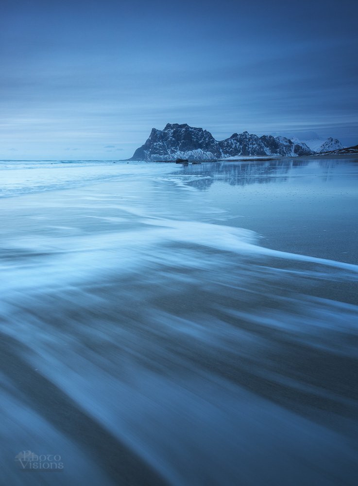 norway,lofoten,uttakleiv,beach,blue hour,sea,norwegian,wintertime,winter,, Adrian Szatewicz