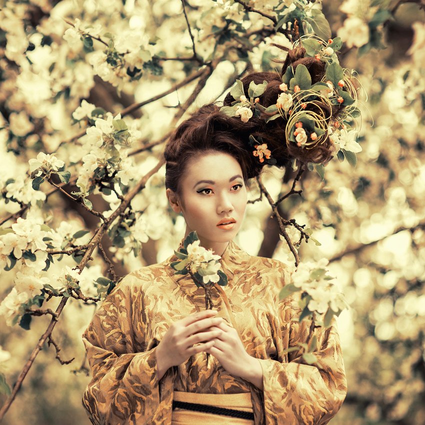 portrait, exterior, asian, beauty, spring, Ludek Ciganek