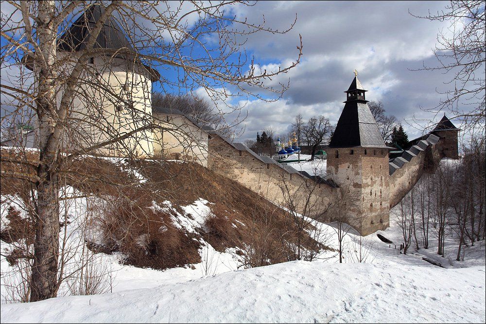 монастырь, весна, стены, овраг, башни,, Victor Pechenev