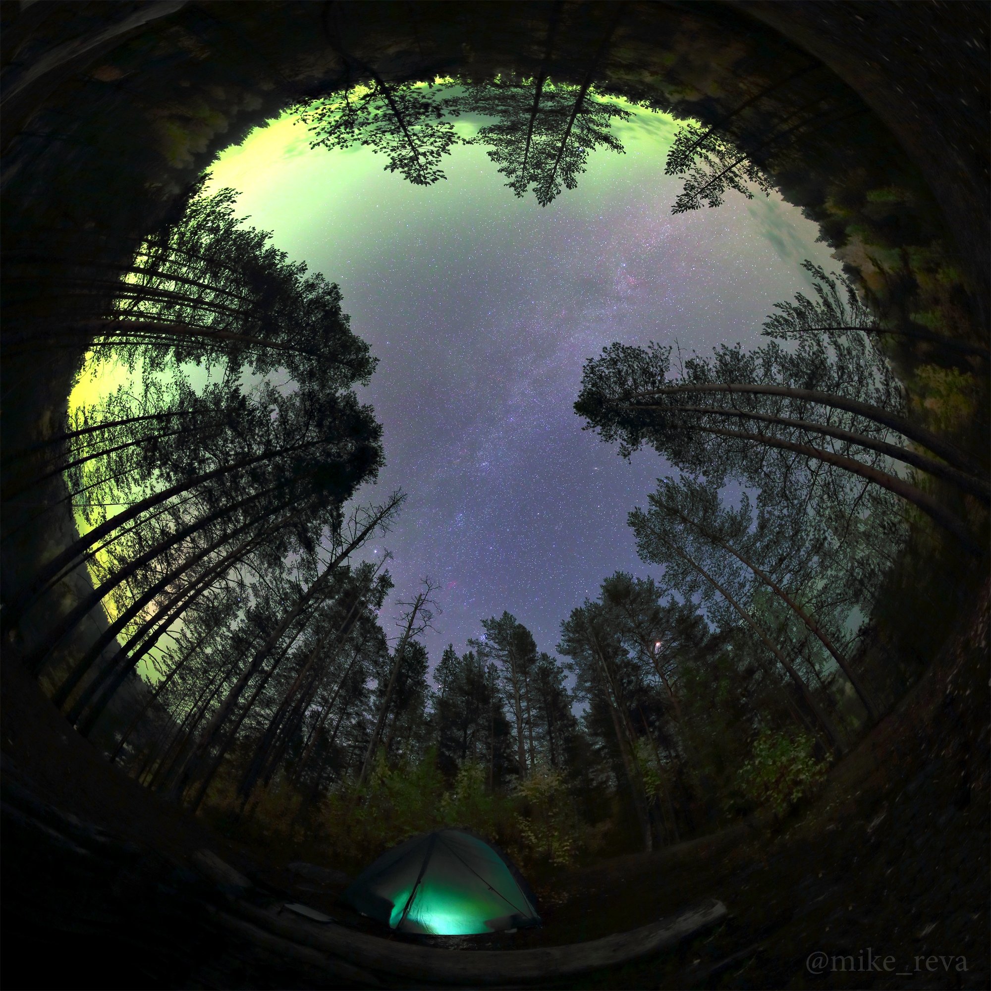 ночь звезды северное сияние ночной пейзаж астрофотография карелия, Михаил Рева