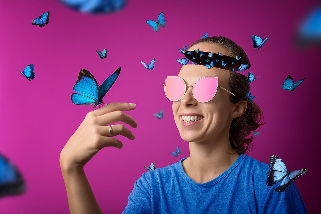 #ideas #portrait #thoughts #butterfly #pinkglasses #concept, Ксения Лыгина