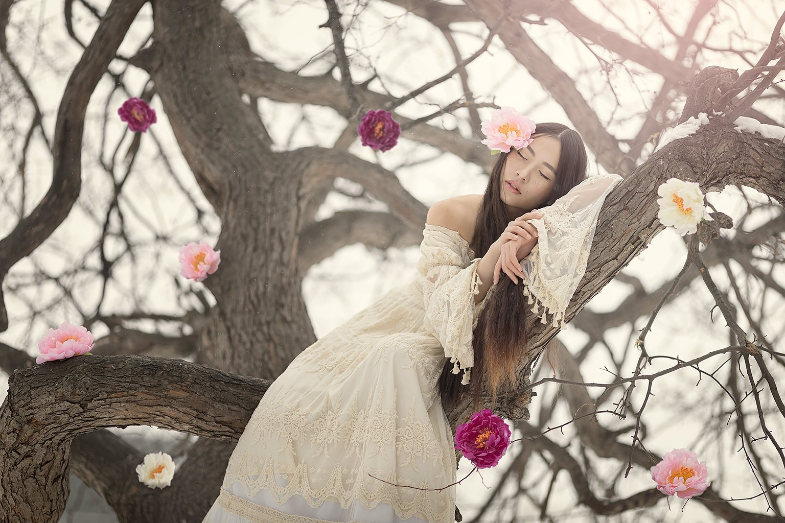 #tree #girl #portrait #blossom #flowers #spring #fairy, Ксения Лыгина