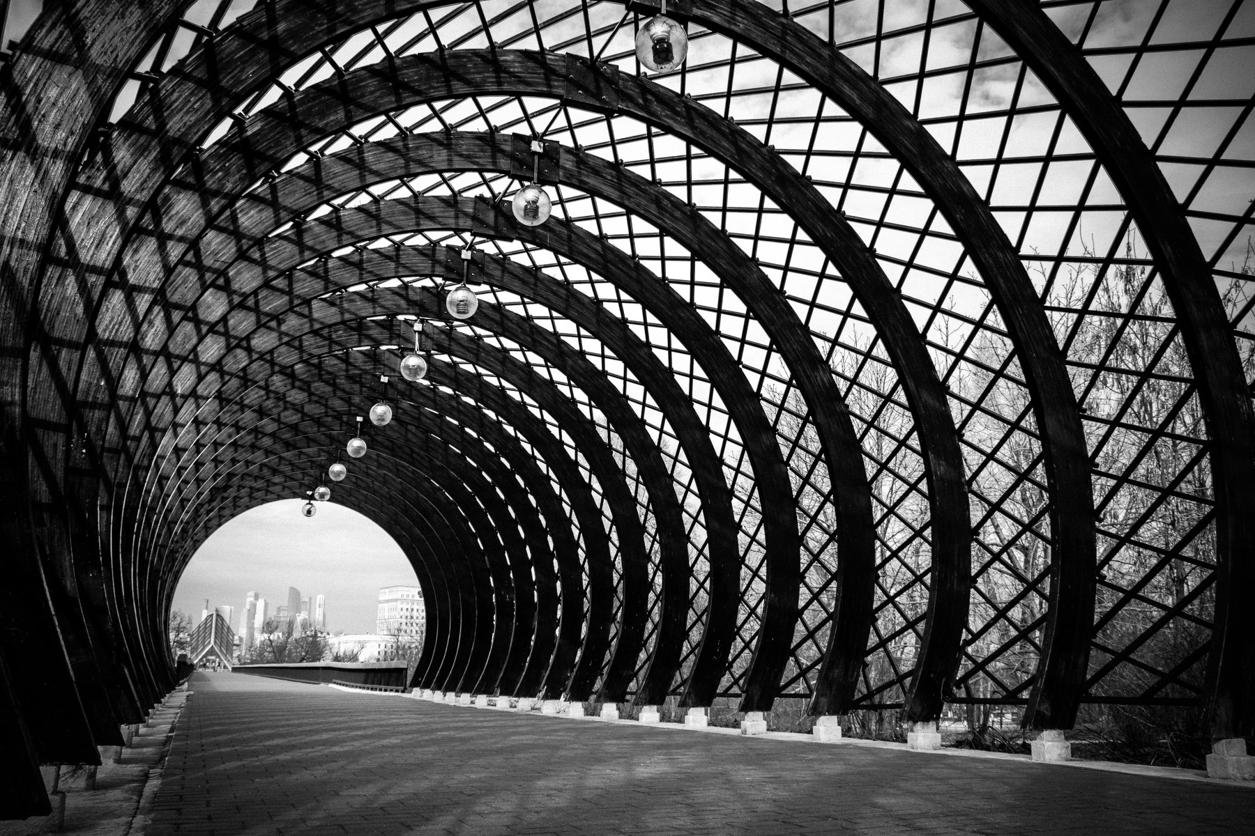 tunnel, architecture, black, white, way, city, Moscow, Russia, Сергей Гладков