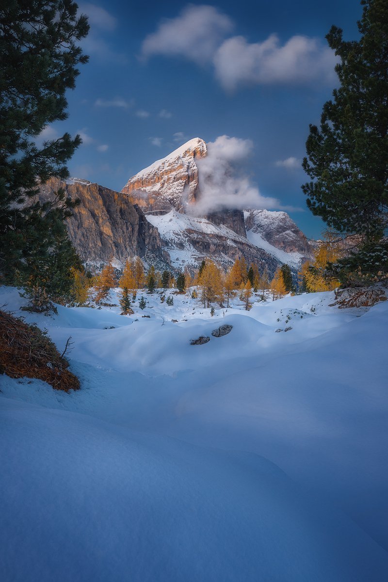 lago, limides, dolomiti, italy, snow, landscape, winter, tree, , Roberto Pavic