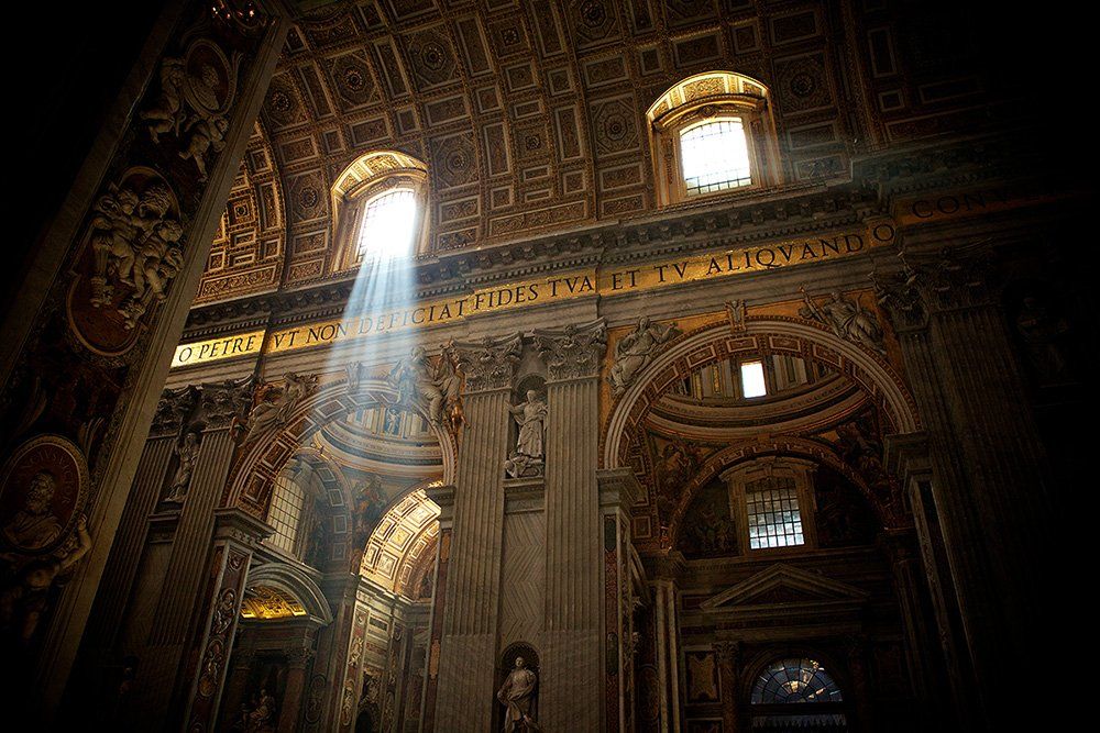 Cathedral, Golden, Italy, Light, Peter, Rome, St, Vatican, Window, Anton Akhmatov