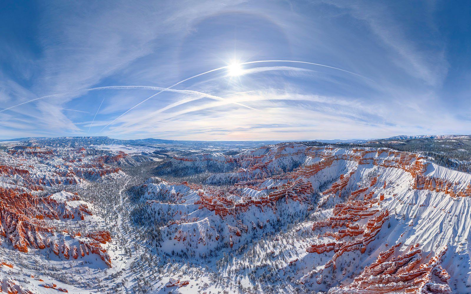 bryce canyon in winter, utah, usa aerial panorama, Майк Рейфман