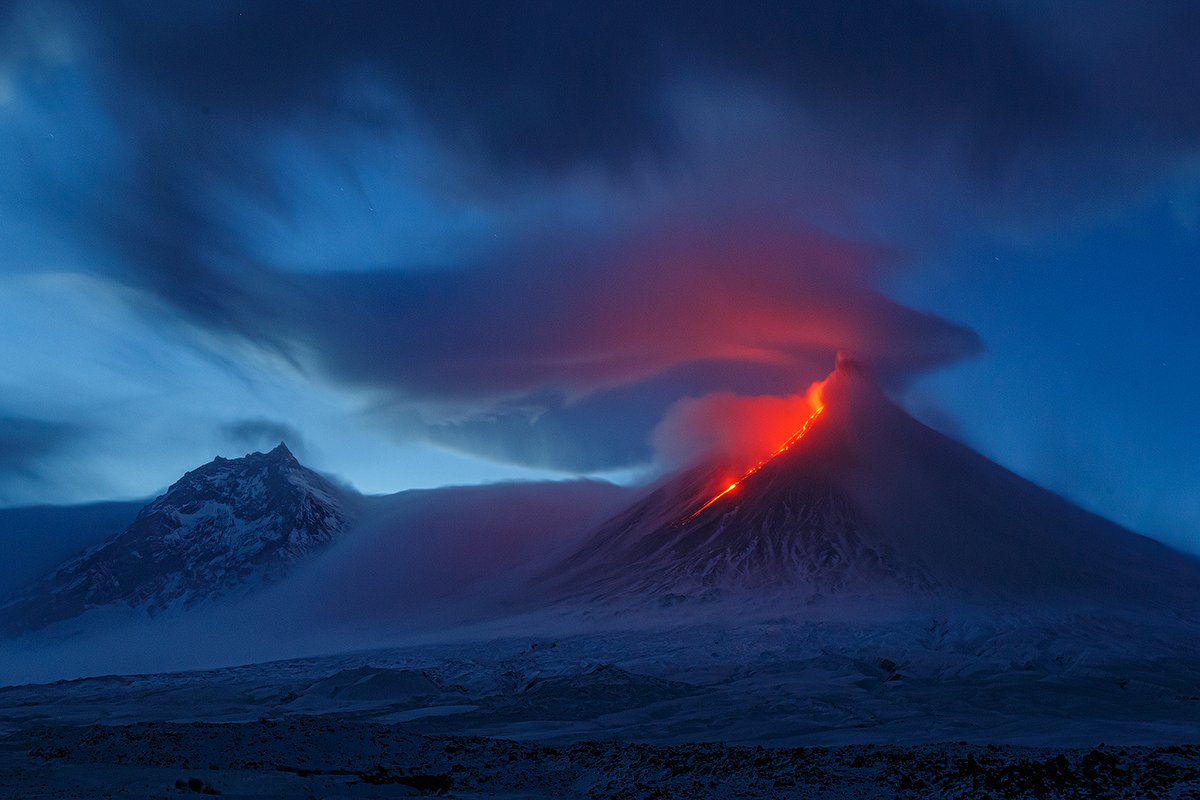 Камчатка, вулкан, лава, извержение, природа, путешествие, фототуры, ночь, Денис Будьков