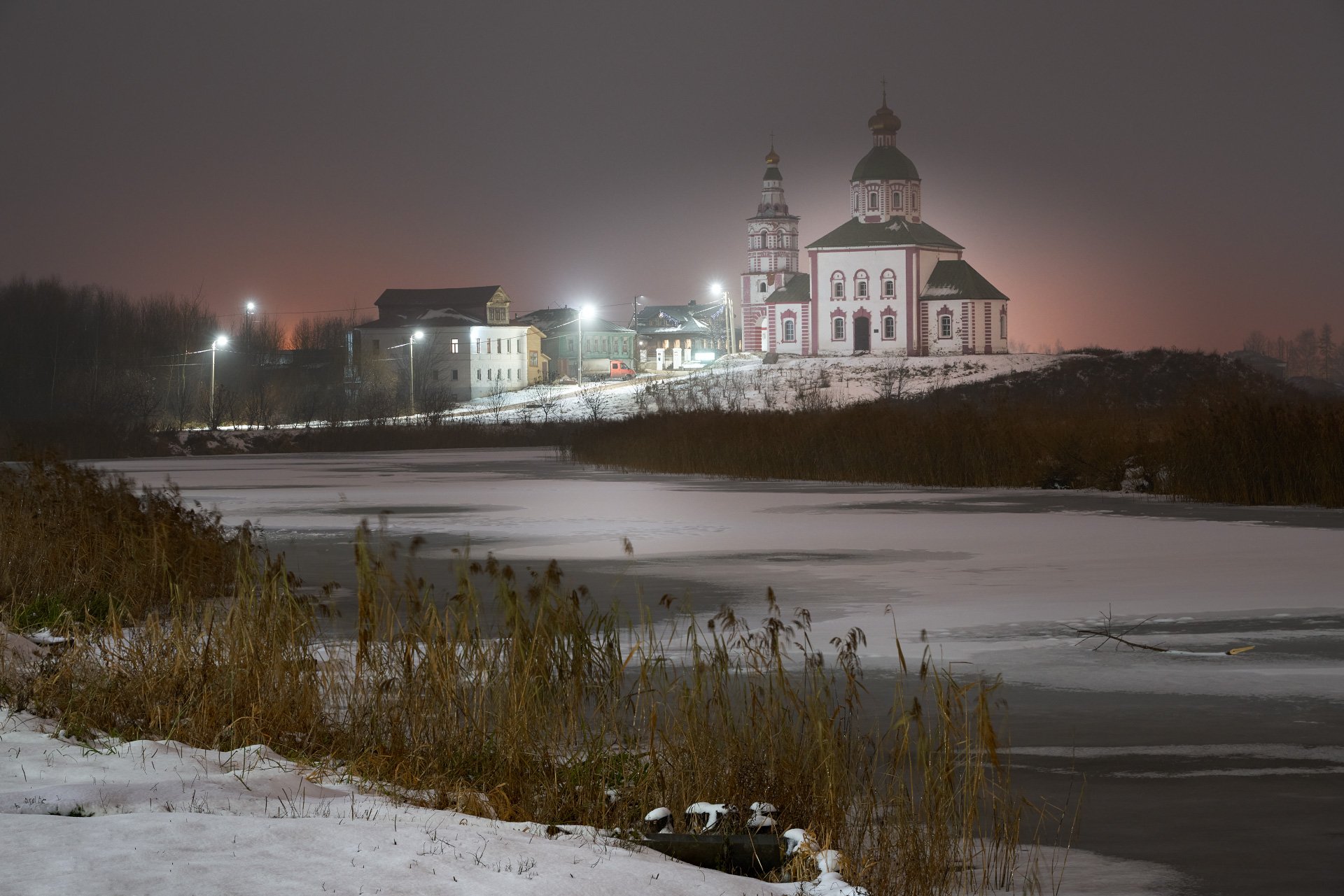 церковь, ночь, снег, суздаль, Григорий Бельцев