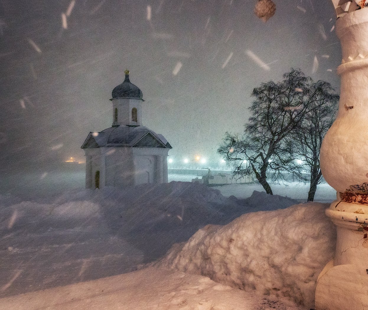 соловки, монастырь, снег, зима, ночь, метель, Владимир Липецких