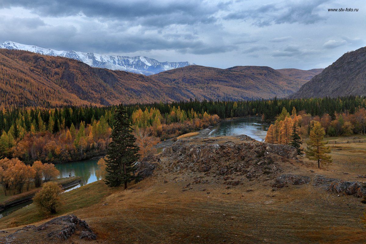 природа, пейзаж, осень, лес, горы, облака, облачность, Sokolova Tatiana
